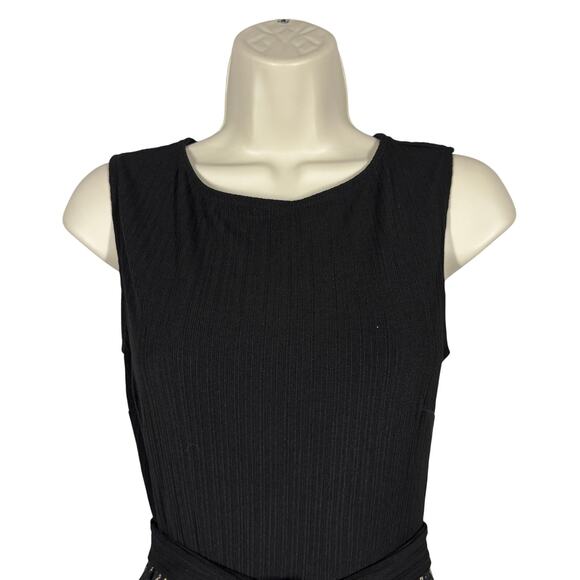 NEW! VFShow Lace Midi Dress Sleeveless Lace Midi Date Party Black Tie Waist - S - Picture 7 of 11